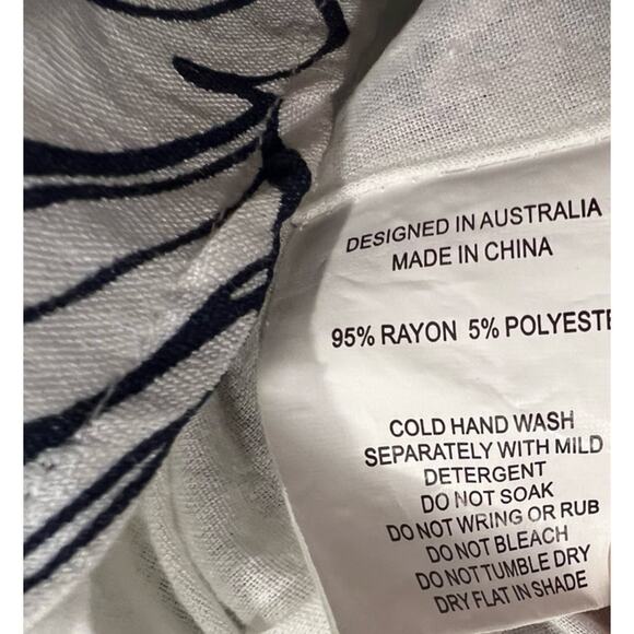 Linen Lux Mini Dress Women Small Coastal Grandma Ruffle Nautical Vacation Resort - Picture 5 of 6